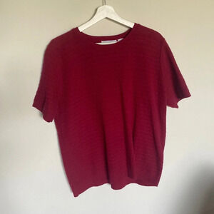 Vintage Berry Red Pink Sweater Knit Top - small